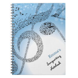 Espiral Caderno do Songwriting das notas musicais