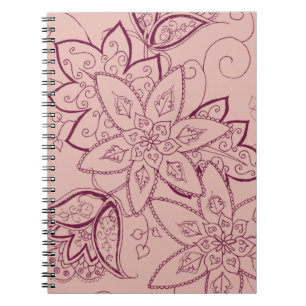 Espiral Caderno do tatuagem da tulipa (aumentou)