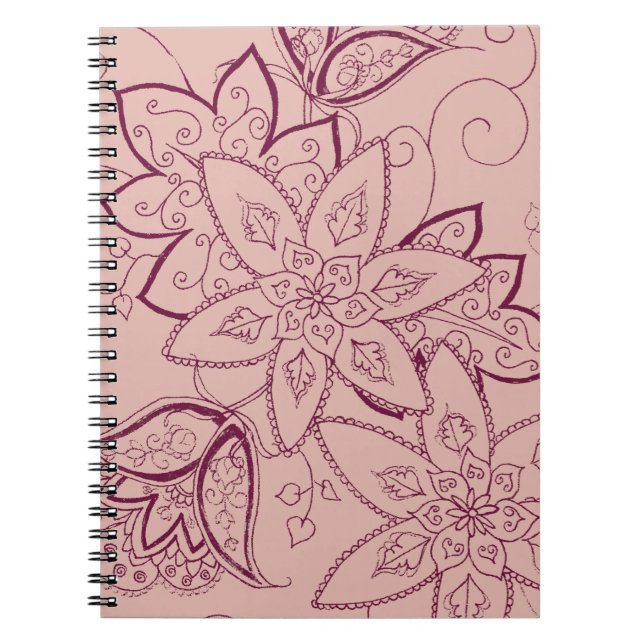 Espiral Caderno do tatuagem da tulipa (aumentou) (Frente)