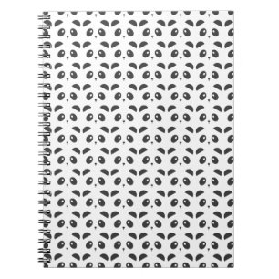 Espiral Caderno do teste padrão da panda