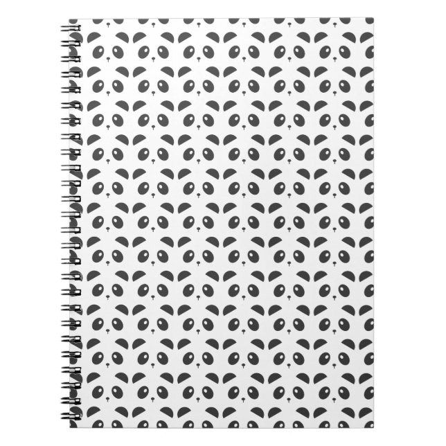 Espiral Caderno do teste padrão da panda (Frente)