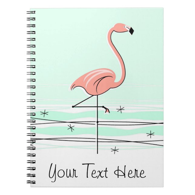 Espiral Caderno do texto do Aqua do flamingo (Frente)