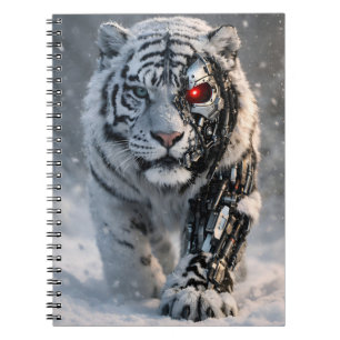 Espiral Caderno do tigre branco ciborgue