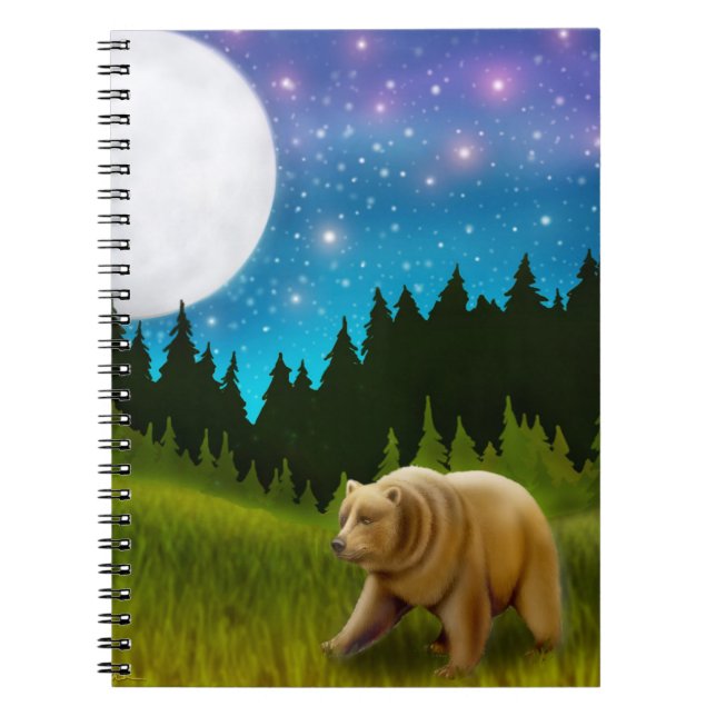 Espiral Caderno do urso de urso da noite (Frente)
