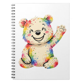 Espiral Caderno do urso pintado