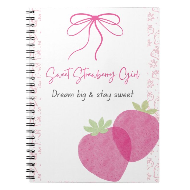 Espiral Caderno Doce Morango (Frente)