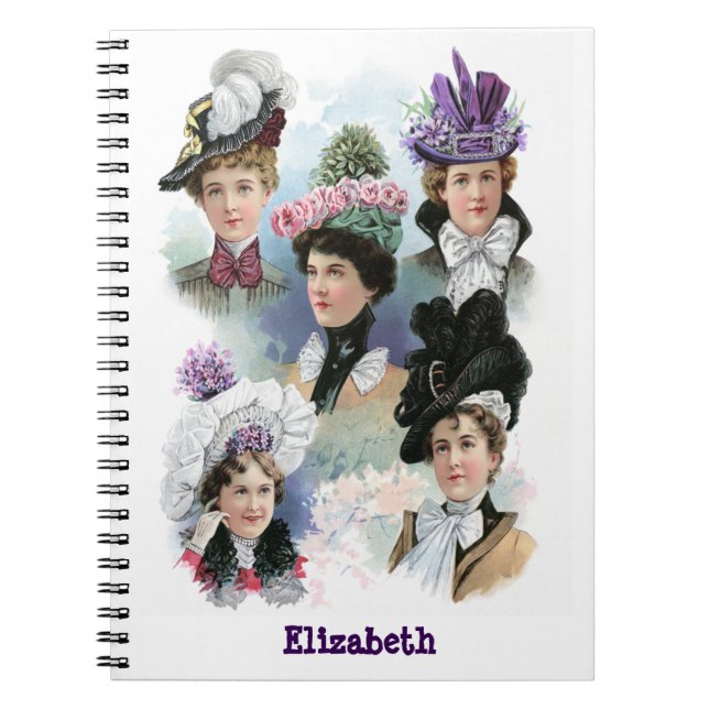 Espiral Caderno dos chapéus do Victorian da forma das (Frente)