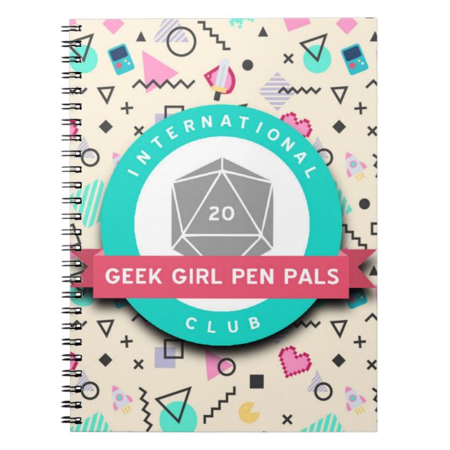 Espiral Caderno dos correspondentes da menina do geek (Frente)