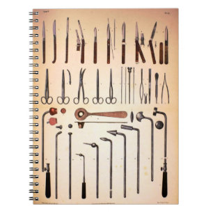 Espiral Caderno dos instrumentos médicos do vintage