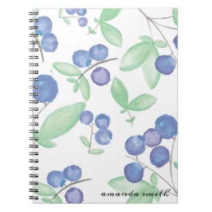 Espiral Caderno dos mirtilos da aguarela