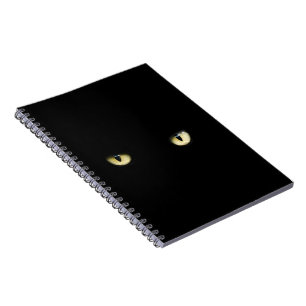 Espiral Caderno dos olhos de gato preto do Dia das Bruxas
