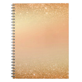Espiral Caderno dourado e laranja com estética Glam Sparkl