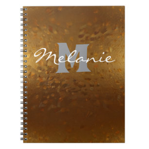 Espiral Caderno Elegante Dourado Minimalista