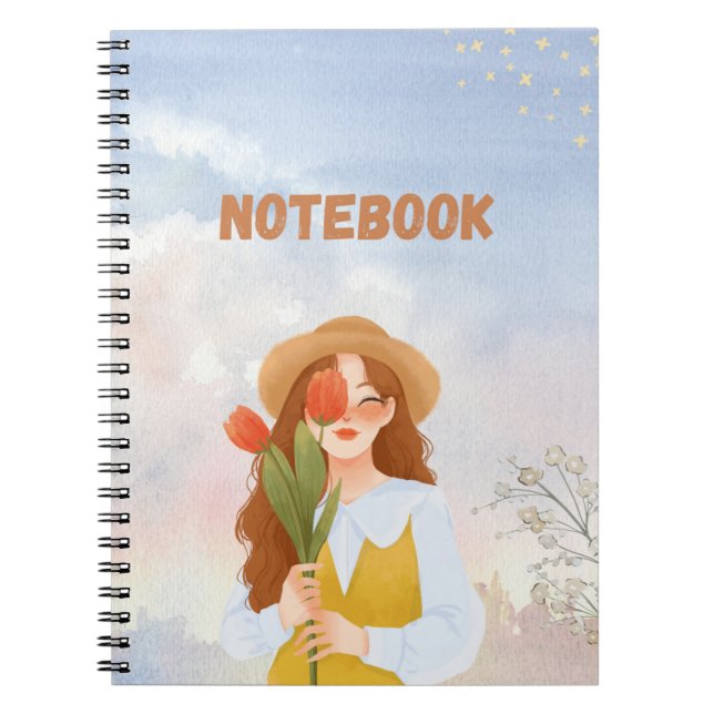 Espiral Caderno Em Branco Lindas para Notas, Escrita  (Frente)