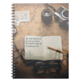 Espiral Caderno encadernado com capa dura e citação inspir