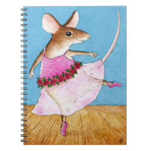 Espiral Caderno engraçado bonito do rato da bailarina