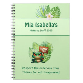 Espiral Caderno Engraçado de Rã Tropical - Personalizável 