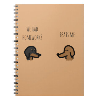 Espiral caderno escolar de cachorro marrom