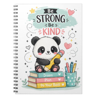 Espiral Caderno Escolar de Panda Fofo
