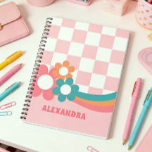 Caderno Escolar Menina Rosa Personalizado