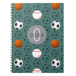 Espiral Caderno Escolar Personalizado Meninos Esportes Fut