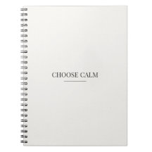 Caderno Escolha a Calma – Citação Minimalista Neut