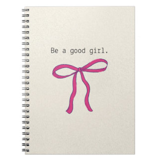 Espiral Caderno Estético com Laço Rosa Coquette - Seja Uma