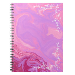 Espiral Caderno Estético de Mármore Rosa