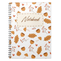 Caderno Estético Floral de Outono Amarelo Bonito