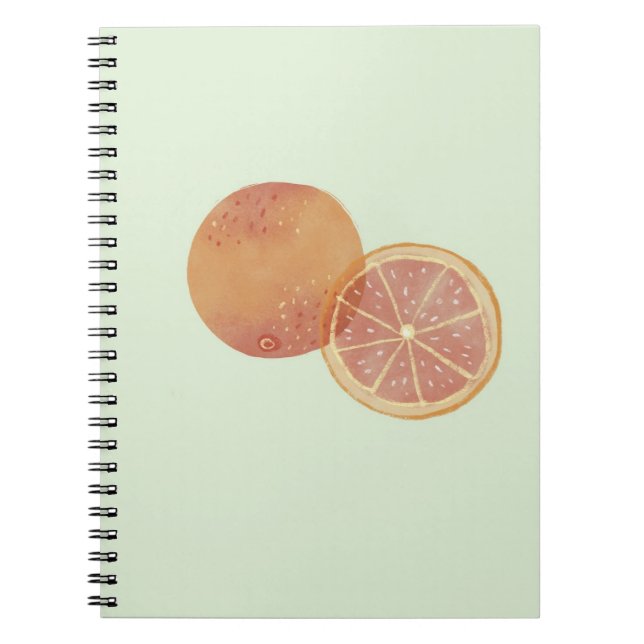 Espiral Caderno Estético Verde Laranja (Frente)