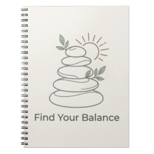 Espiral Caderno Estético Zen Encontre Seu Equilíbrio