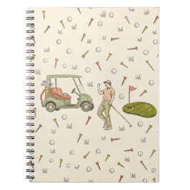 Espiral Caderno estilo golfe desenhado