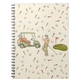 Espiral Caderno estilo golfe desenhado