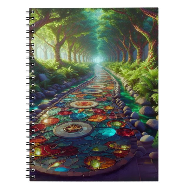 Espiral Caderno Estrada de Vidro Colorido (Frente)
