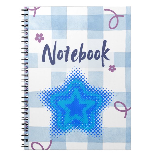 Espiral Caderno Estrela Azul Fofa ⭐💙✨ (Frente)