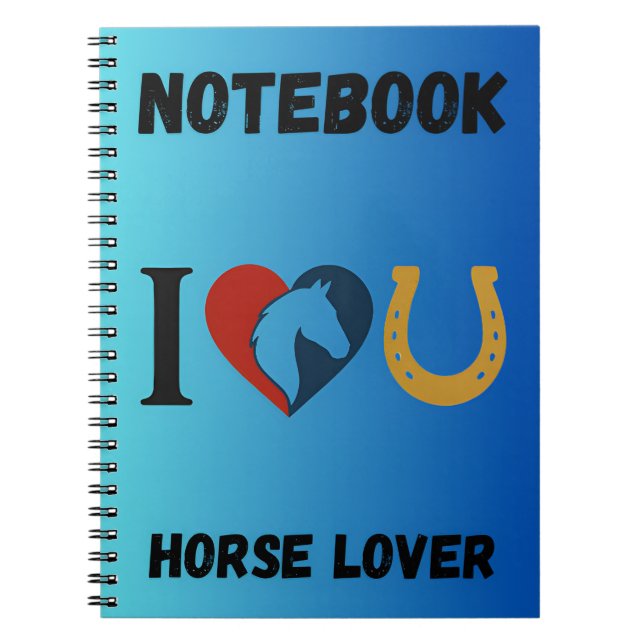 Espiral Caderno “Eu Te Amo” para Amantes de Cavalos e Anim (Frente)