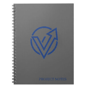 Espiral Caderno Executivo Moderno Cinza Carvão Cobalto