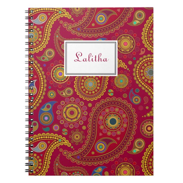 Espiral Caderno exótico de Paisley (Frente)