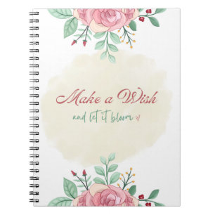 Espiral Caderno Faça um Desejo Diário Floral