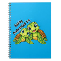 Caderno Facilmente Distraído por Tartarugas