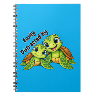 Espiral Caderno Facilmente Distraído por Tartarugas