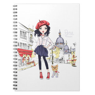 Espiral Caderno FASHION GIRL IN PARIS