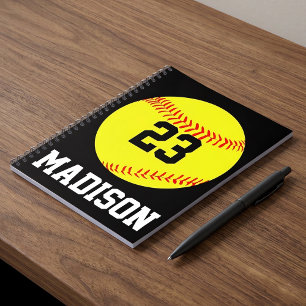 Espiral Caderno feito sob encomenda do softball