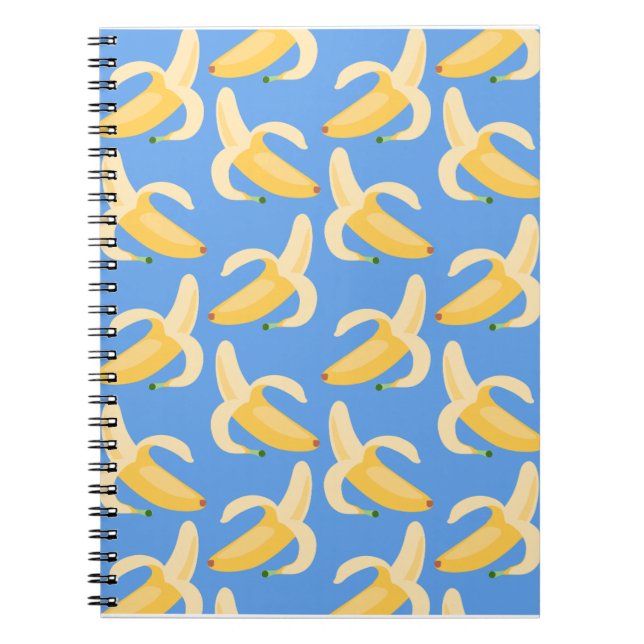 Espiral Caderno Feliz Banana Azul  (Frente)