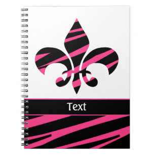 Espiral Caderno feminino personalizado da flor de lis da