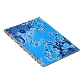 Espiral Caderno Flor Azul
