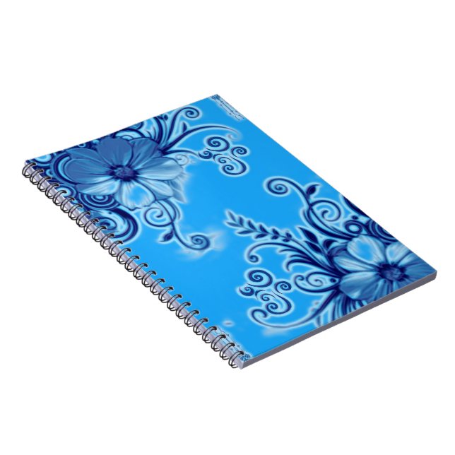 Espiral Caderno Flor Azul (Lado Direito)