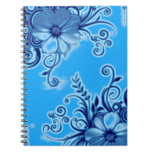 Caderno Flor Azul
