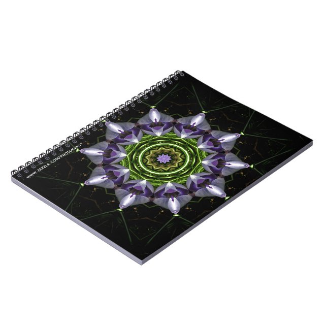 Espiral Caderno Flor Roxa (Left Side)