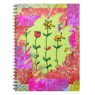 Espiral Caderno - Floral Amostra de Tinta